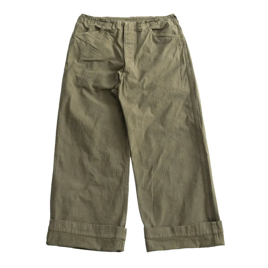 orSlow 01-5210-77K – USMC Herringbone Wide Fit Utility Trousers – Dark Olive